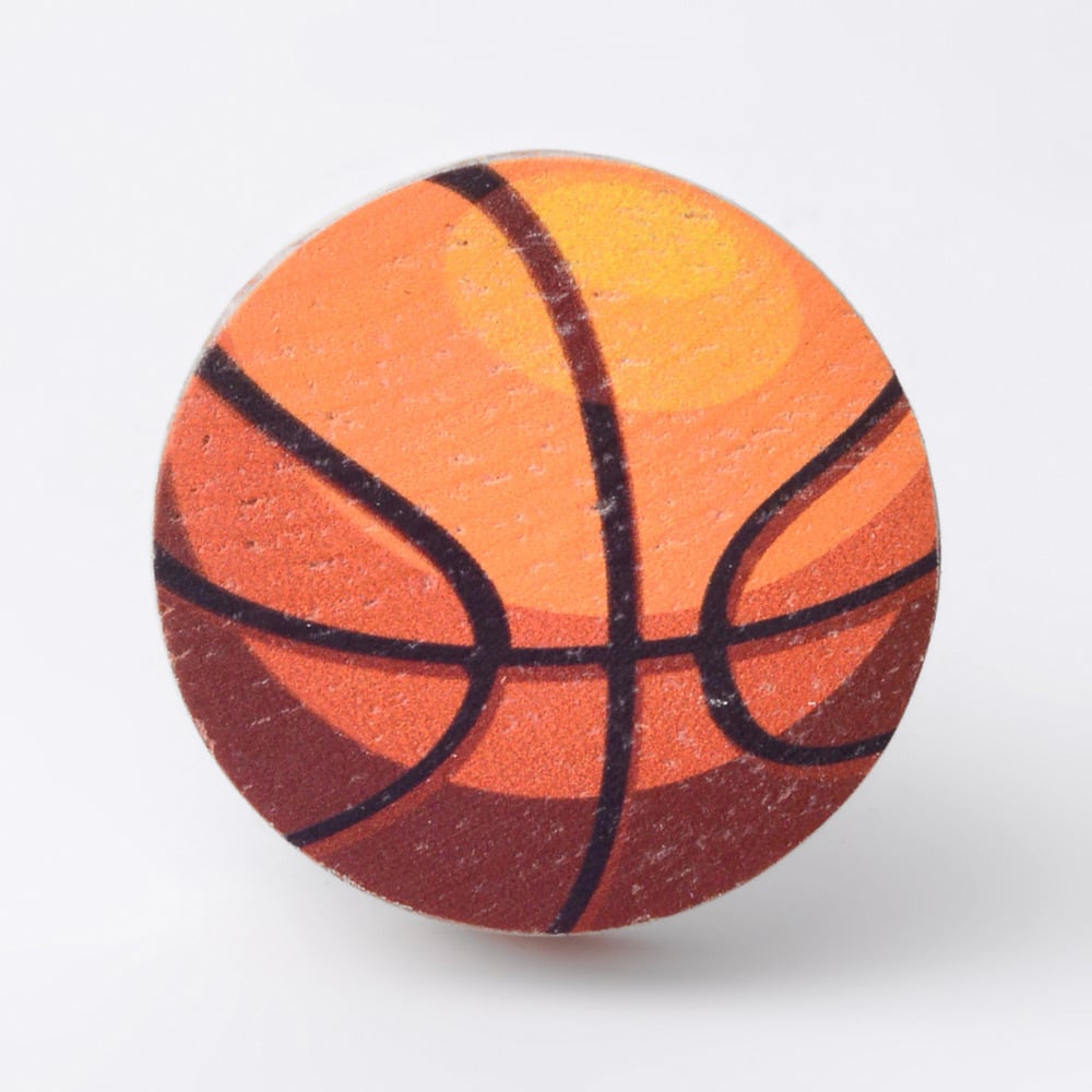 Handmade Pine Wood Basketball Sports Furniture Knob